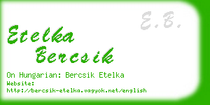 etelka bercsik business card